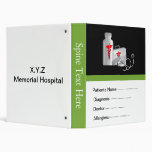 green patient's medical record book binders