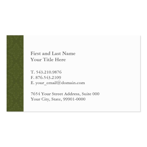 Green Pattern Business Card (front side)