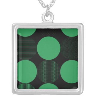 Green Pattern Circles Necklace