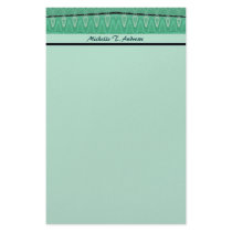 green pattern stationery
