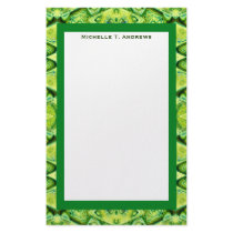 green pattern stationery
