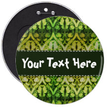 Green Pattern; Vintage Pinback Button