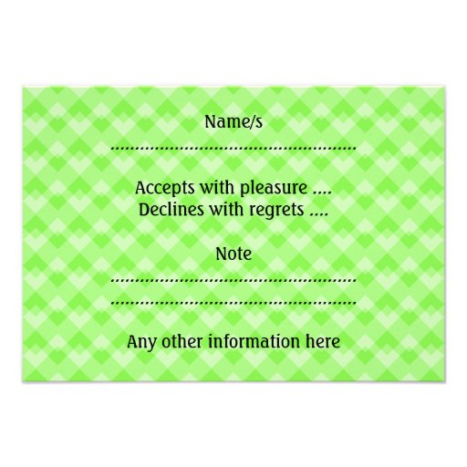 Green Patterned. Custom Invite