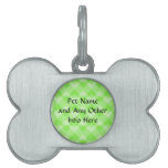 Green Patterned. Pet Name Tag