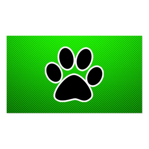 Green Paw Print Business Card (back side)