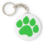Green Paw Print Keychain