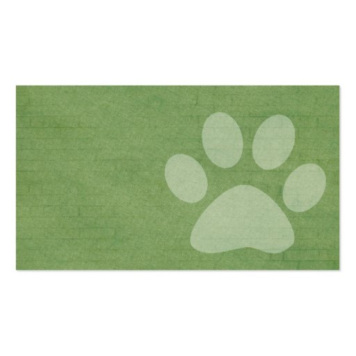 Green Paw Print Pet Sitting Business Cards (back side)