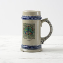 Green Peace, Peace, Love, and Beer Mug