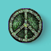 Green Peace Sign Button buttons