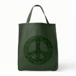 Green Peace Sign in All Languages bags