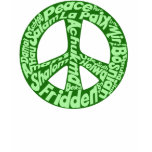 Green Peace Sign in All Languages t-shirts