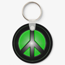 green peace sign keychains