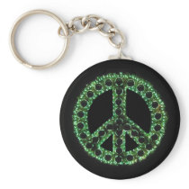 green peace sign keychain