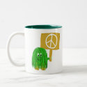 Green peace sign mug