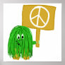 Green peace sign print