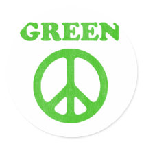 Green Peace Round Sticker