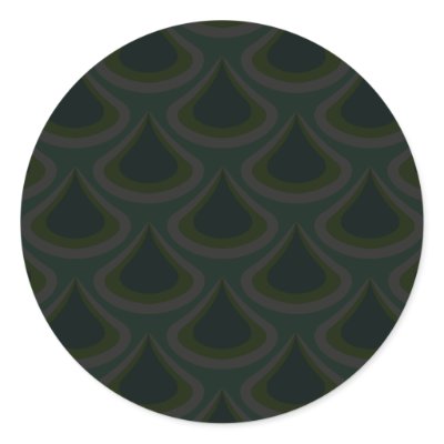 Green Peacock Drops Stickers by JaZilla
