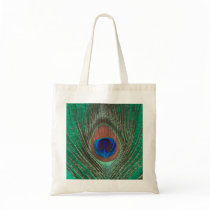 Green Peacock Feather Bag