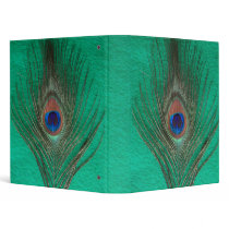 Green Peacock Feather Binder