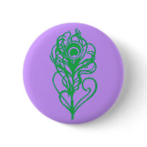 Green Peacock Feather buttons by JuJuGarden Green Peacock Feather buttons