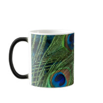 Green Peacock Feathers Coffee Mugs