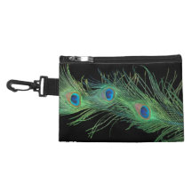 Green Peacock with with Black Accessories Bags