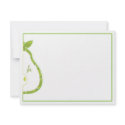 Green Pear Monogram Flat Note Card invitation
