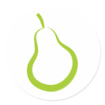 Green Pear Round Sticker