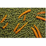 Green peas and carrots photo sculpture
