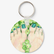 Green Pedicure Keychain