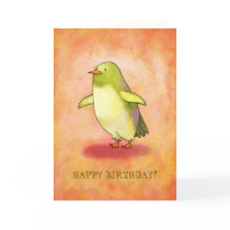 Green Penguin Greeting Card(customizable)