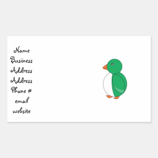 Green penguin rectangle sticker