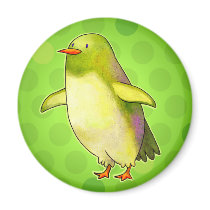 Green Penguin with Dot Magnet