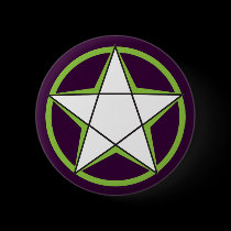 Green Pentacle Buttons buttons
