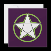 Green Pentacle Invitations invitations