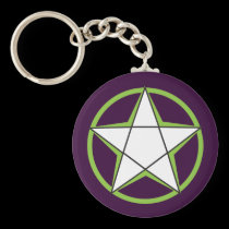Green Pentacle Keychain keychains
