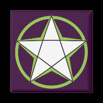 Green Pentacle Magnets magnets