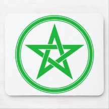 Green Pentacle Pentagram Mouse Pad