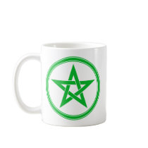 Green Pentacle Pentagram mugs