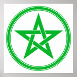 Green Pentacle Pentagram Print