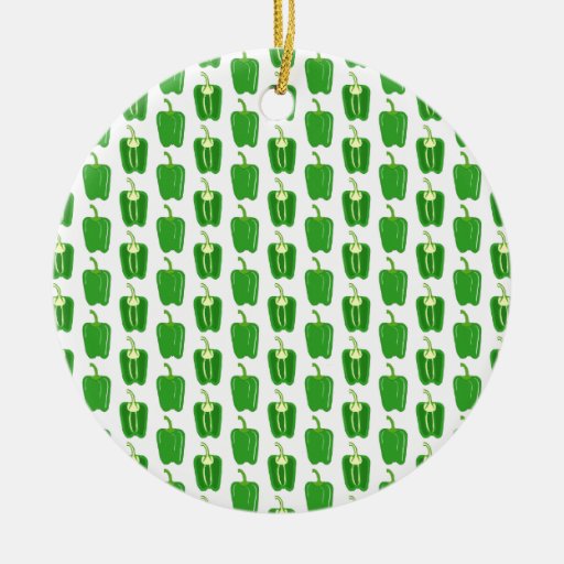Green Peppers Pattern. Christmas Ornament