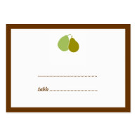 Green perfect pear wedding escort seating card business cards