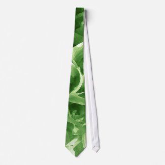 Green Petal Abstract Neck Ties