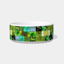 Green Photography Collage Cat Food Bowls