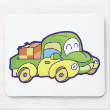 Green Pickup Truck Mouse Mats