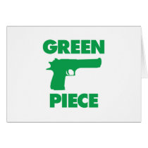Green Piece Greeting Cards