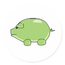 Green Pig Sticker