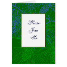 Green Pine Custom Folded Holiday Invitation Greeting Card
