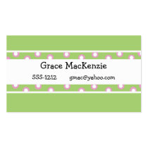 Green & Pink Calling Card (#BUS 021) business cards