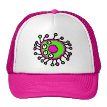 Green & Pink Cartoon Germ Hat